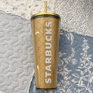 Starbucks Quilted Tan Tumbler